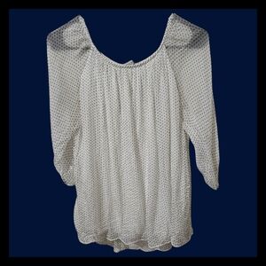 Viola Borghi White Polka Dot Women's Top M